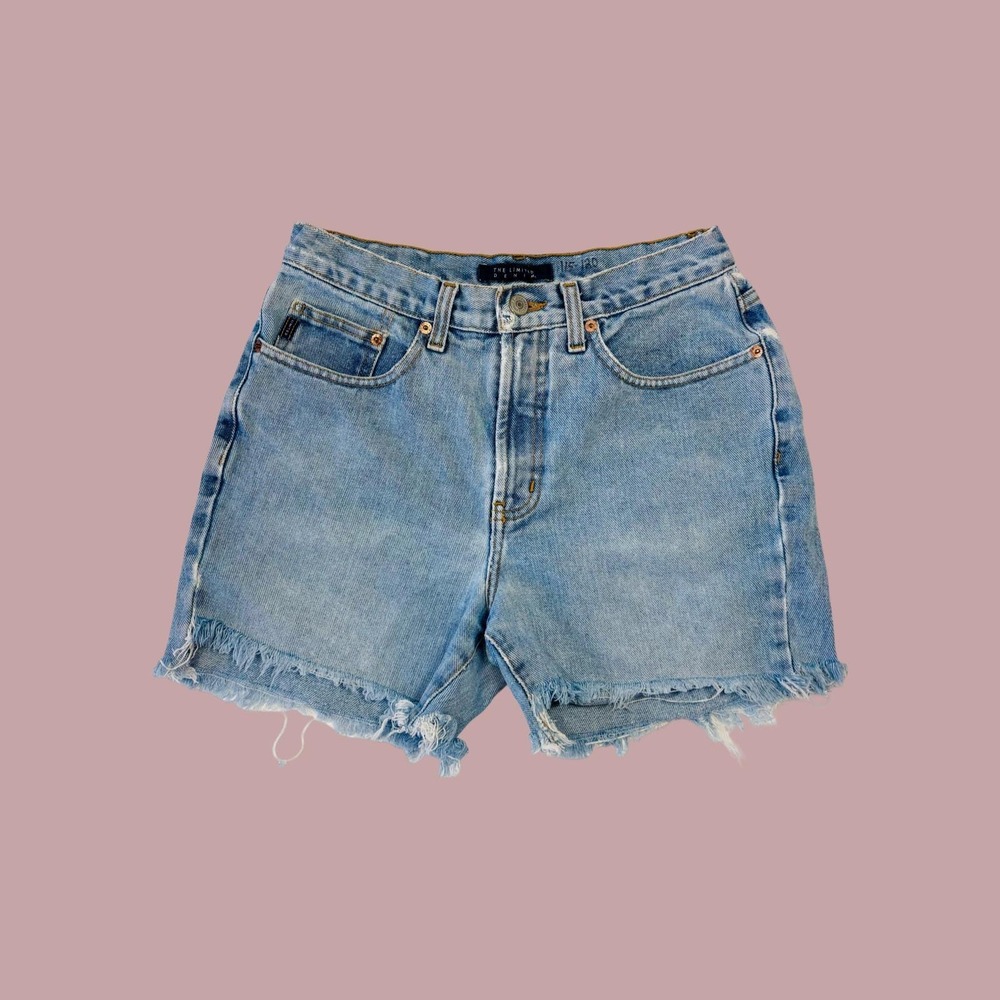 Vintage 1990s The Limited Light Wash High Waist Cut Off Jean Shorts, Size 6